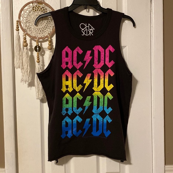 Chaser Neon AC/DC raw edge tank top - Picture 3 of 8